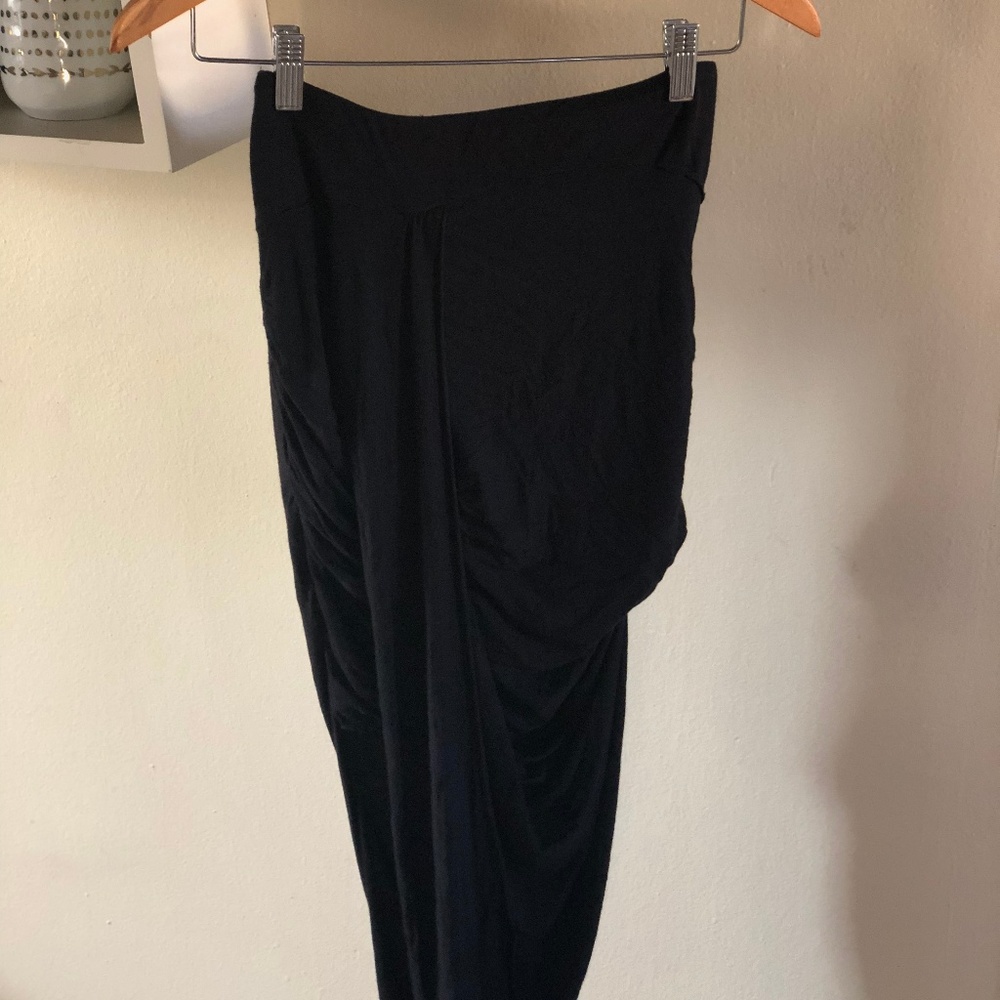 Free People Black Asymmetrical Midi Skirt